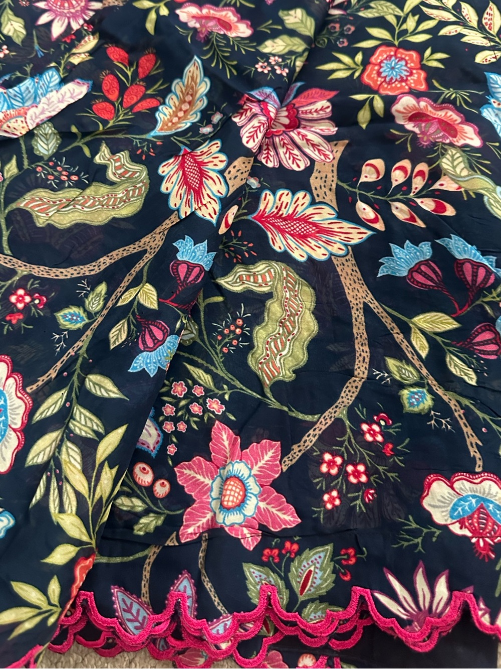 Georgette Floral saree with Embroidered blouse
